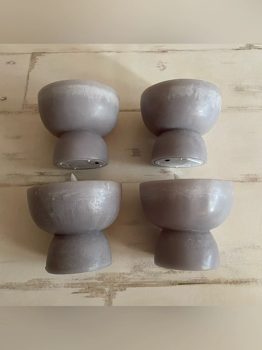 Totem Flameless Candles Set Gray Set of 4